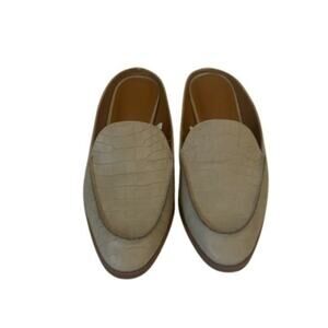 Universal Thread Faux Leather Embossed Taupe Slides Mules Shoes Size 7